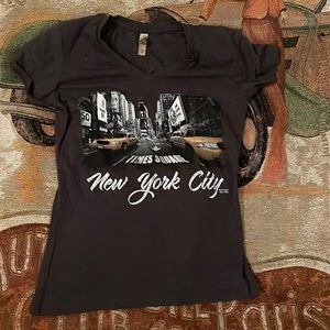 Times Square NYC New York City Taxi Cabs Glittery Women’s Top Dark Gray Sz M
